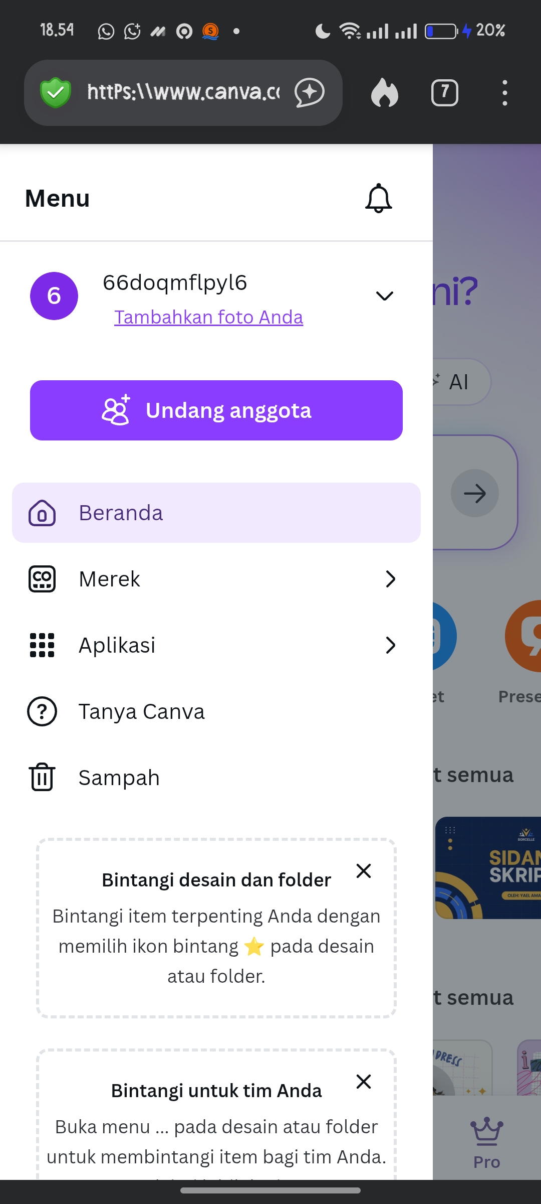 canva mem 2 bulan