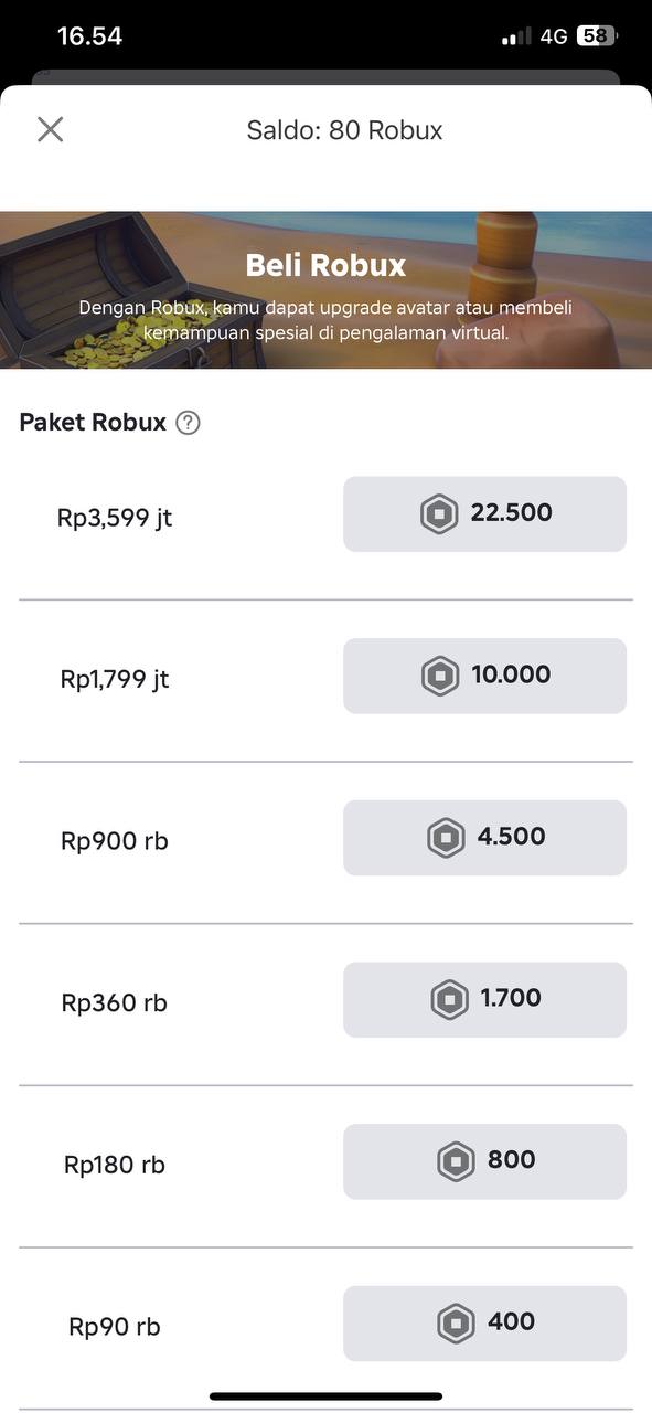 Robux 80 via login